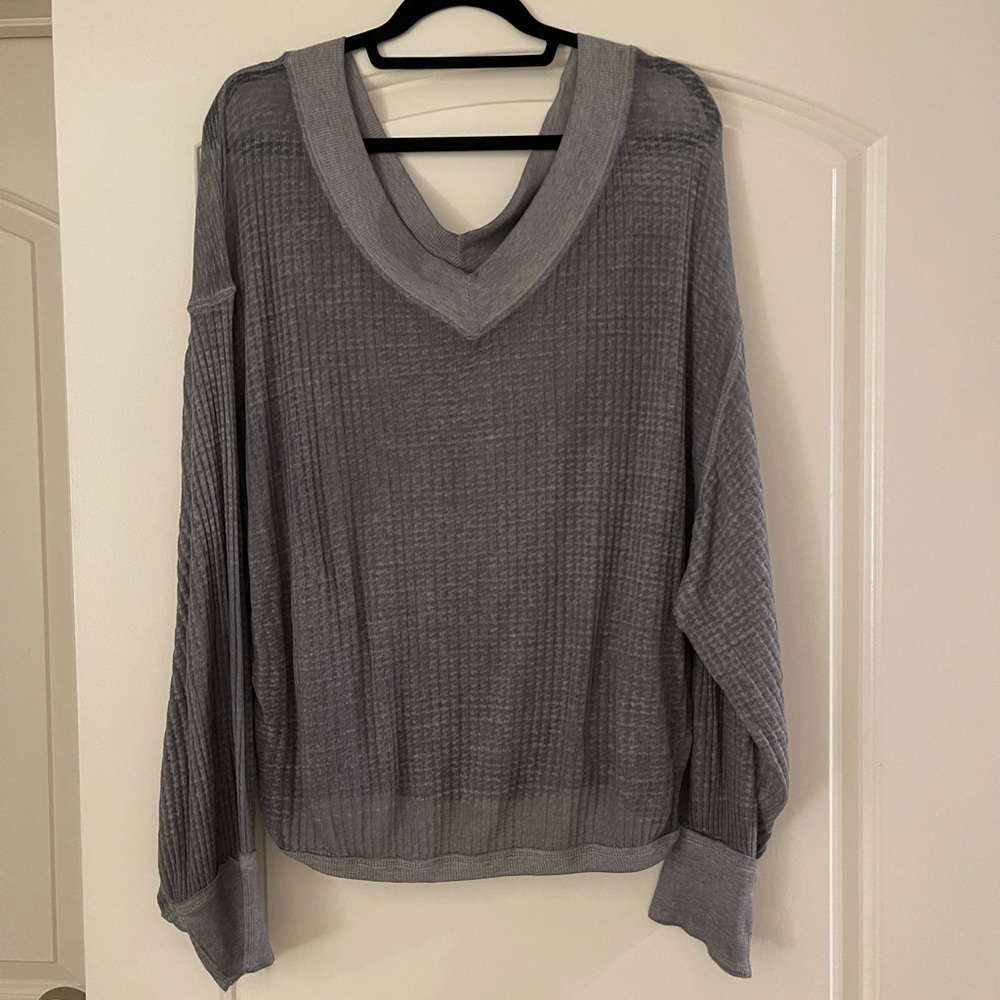 Free People Grey Lounge Top Size L